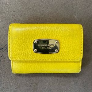 Michael Kors pebble leather yellow wallet